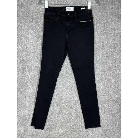 Frame Denim Le High Skinny‎ Jeans Womens Size 26 Stretch Black Made in USA - Picture 1 of 11
